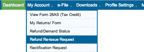 Tax Refund Reissue Income Tax Refund Cheque